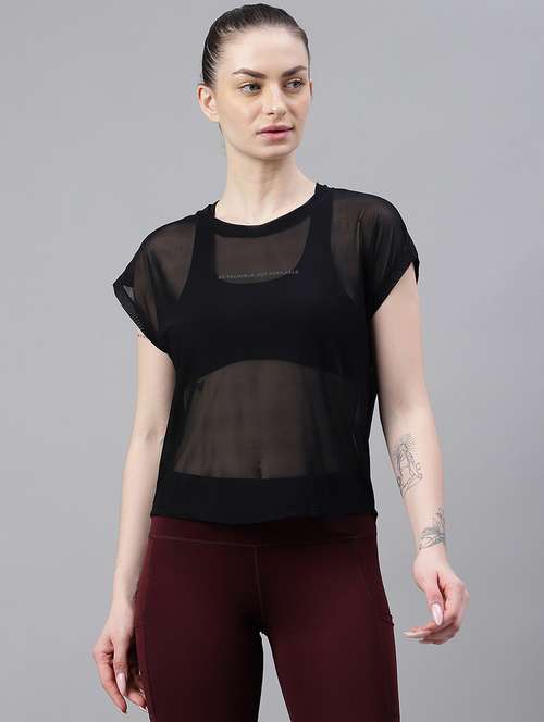 women typography printed relaxed fit dri-fit t-shirt - 21763051 -  Standard Image - 0