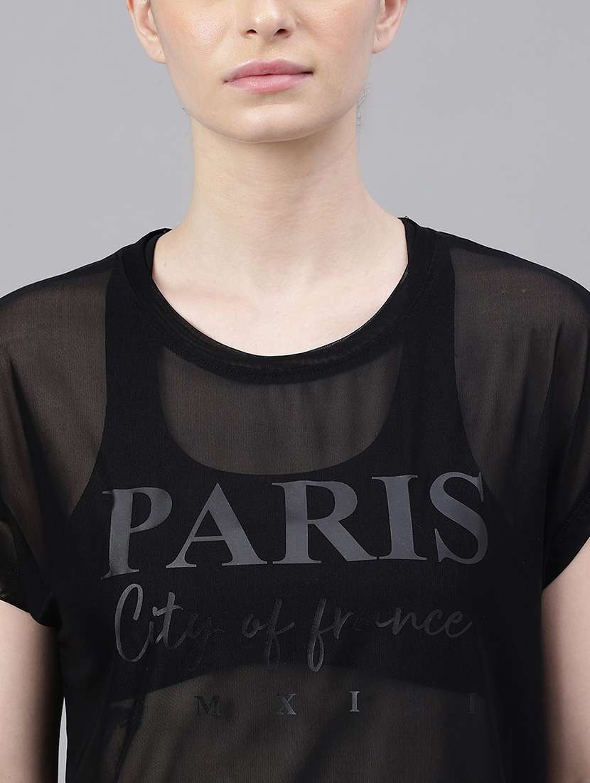 women typography printed relaxed fit dri-fit t-shirt - 21763055 -  Standard Image - 5