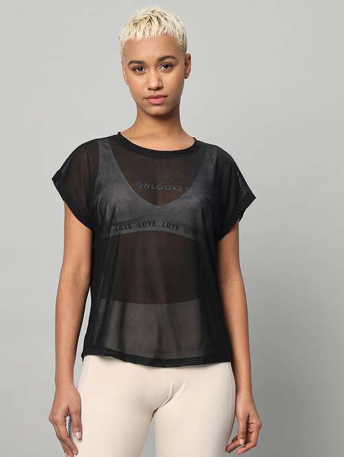 women typography printed relaxed fit dri-fit t-shirt - 21763064 -  Standard Image - 0