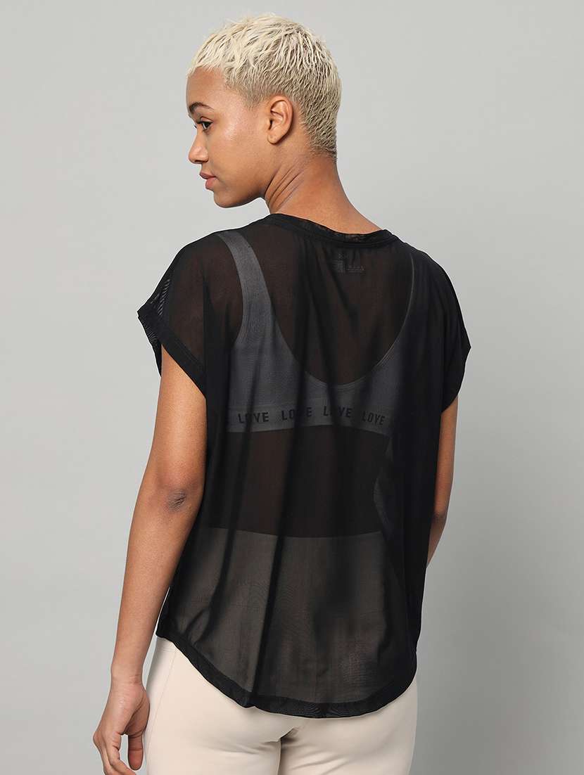 women typography printed relaxed fit dri-fit t-shirt - 21763064 -  Standard Image - 3