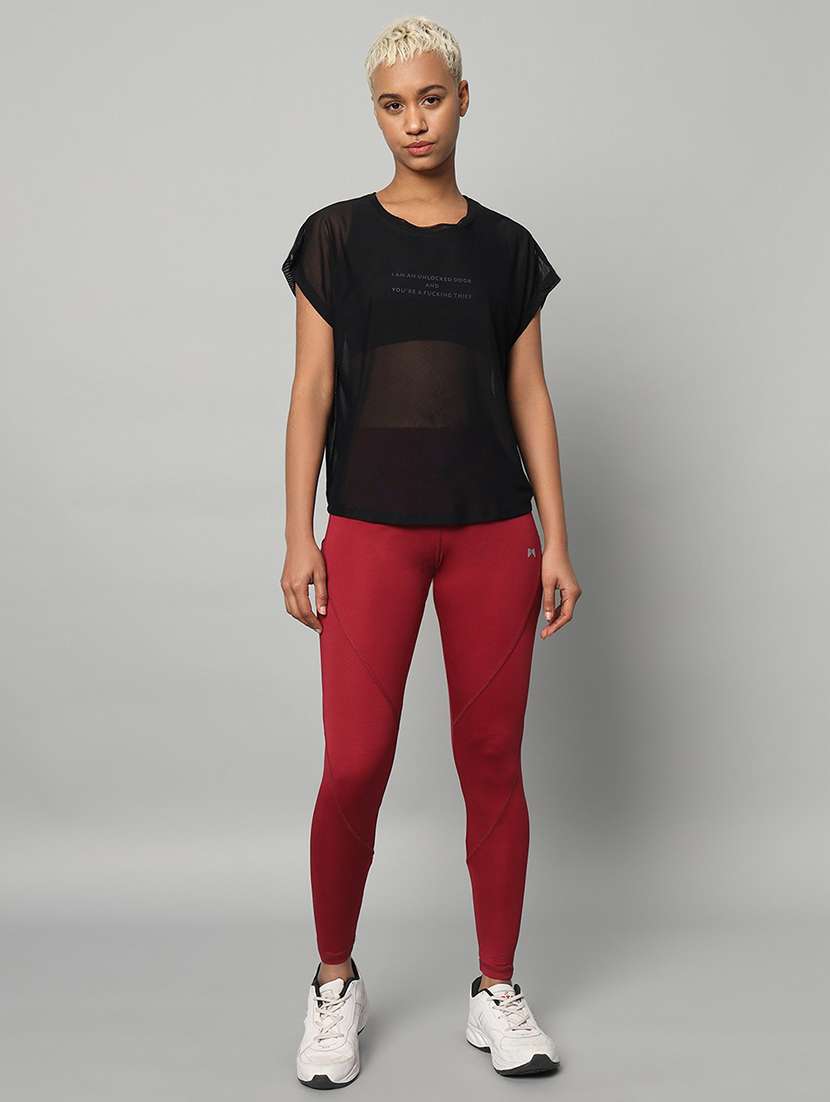 women typography printed relaxed fit dri-fit t-shirt - 21763065 -  Standard Image - 5