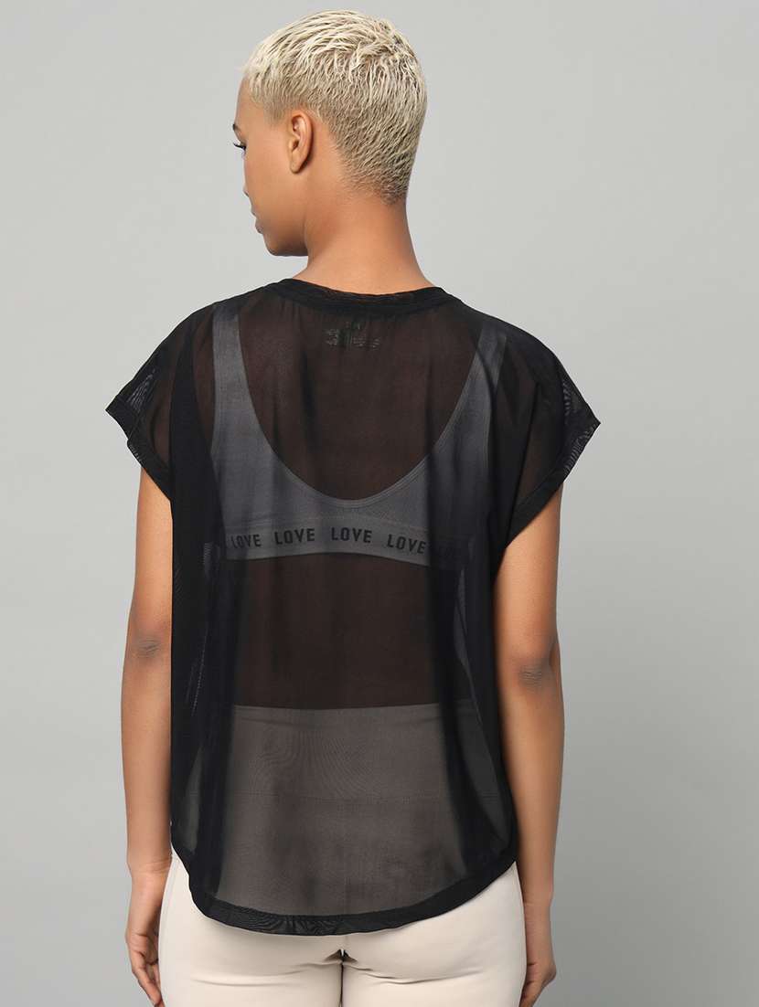 women typography printed relaxed fit dri-fit t-shirt - 21763069 -  Standard Image - 3