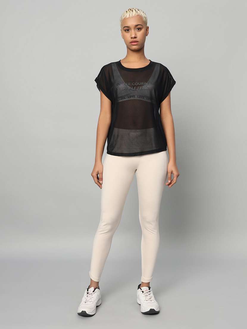 women typography printed relaxed fit dri-fit t-shirt - 21763069 -  Standard Image - 5