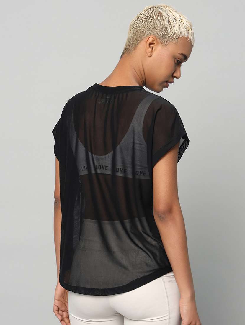 women typography printed relaxed fit dri-fit t-shirt - 21763070 -  Standard Image - 3