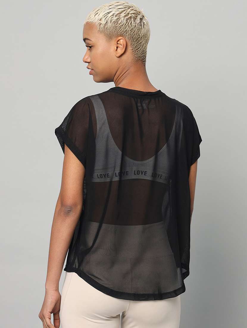 women typography printed relaxed fit dri-fit t-shirt - 21763071 -  Standard Image - 3