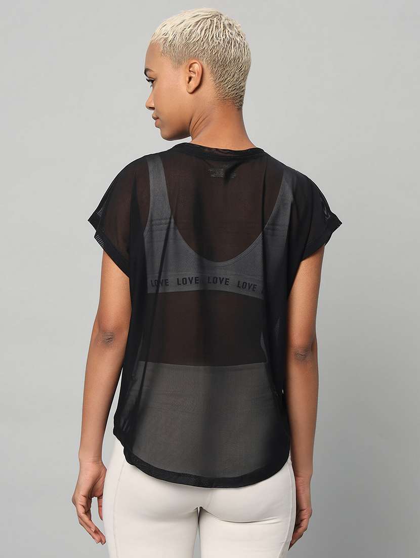 women typography printed relaxed fit dri-fit t-shirt - 21763072 -  Standard Image - 3