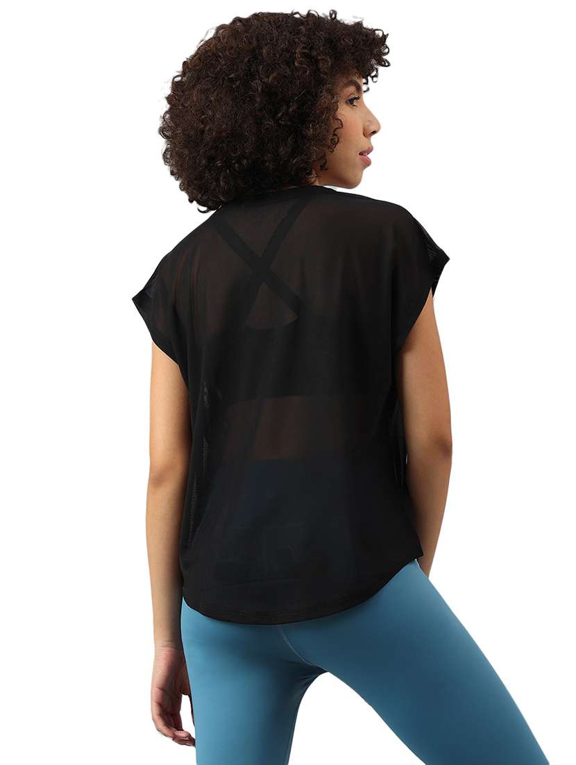 women round neck plain relaxed fit dri-fit t-shirt - 21763073 -  Standard Image - 3