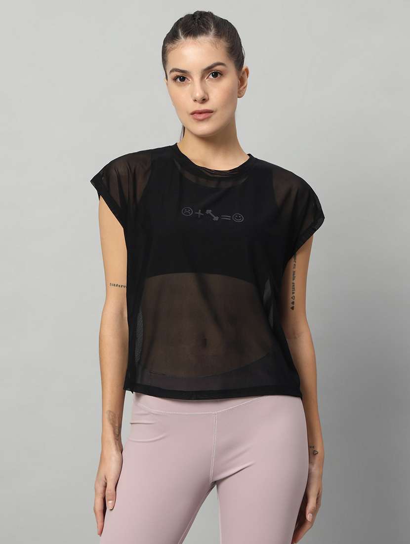 women typography printed relaxed fit dri-fit t-shirt