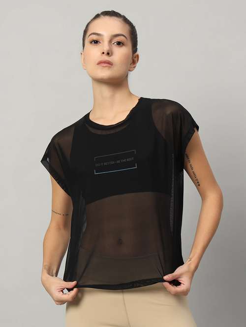 women typography printed relaxed fit dri-fit t-shirt - 21763081 -  Standard Image - 0