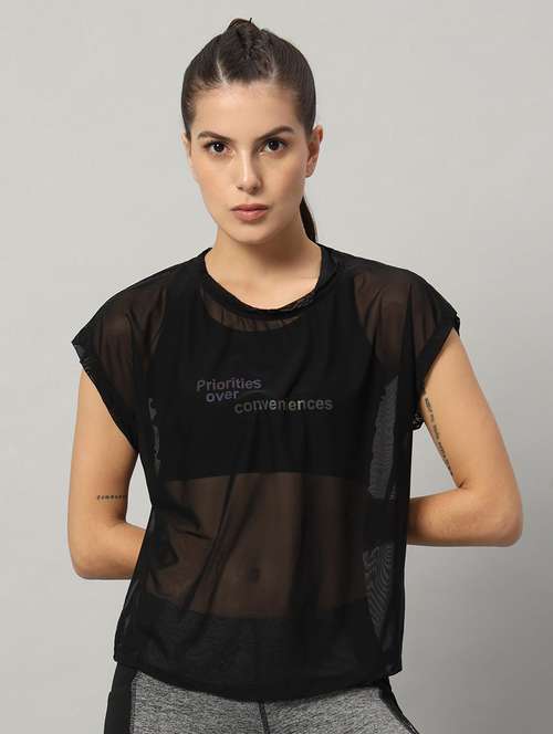 women typography printed relaxed fit dri-fit t-shirt - 21763087 -  Standard Image - 0