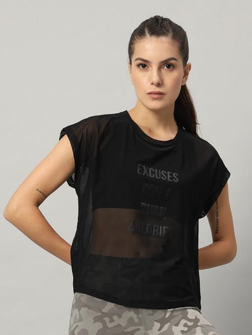 women typography printed relaxed fit dri-fit t-shirt - 21763088 - Standard Image - 0