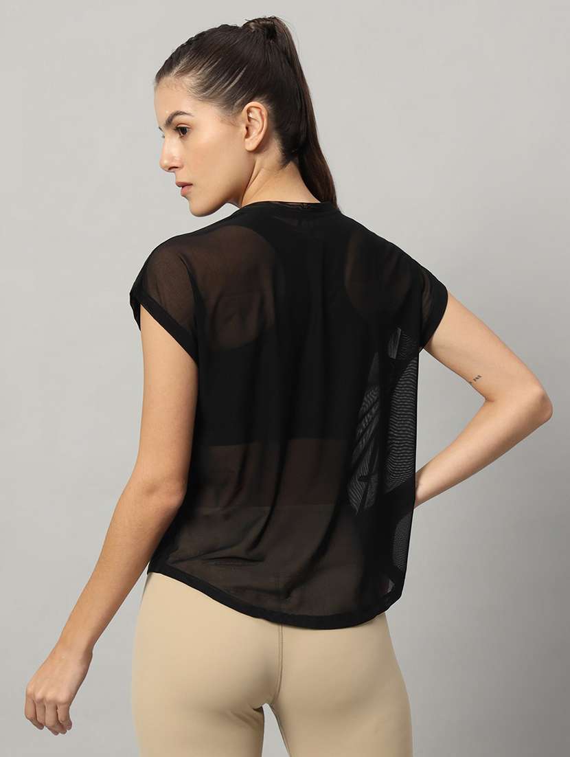 women typography printed relaxed fit dri-fit t-shirt - 21763089 -  Standard Image - 3