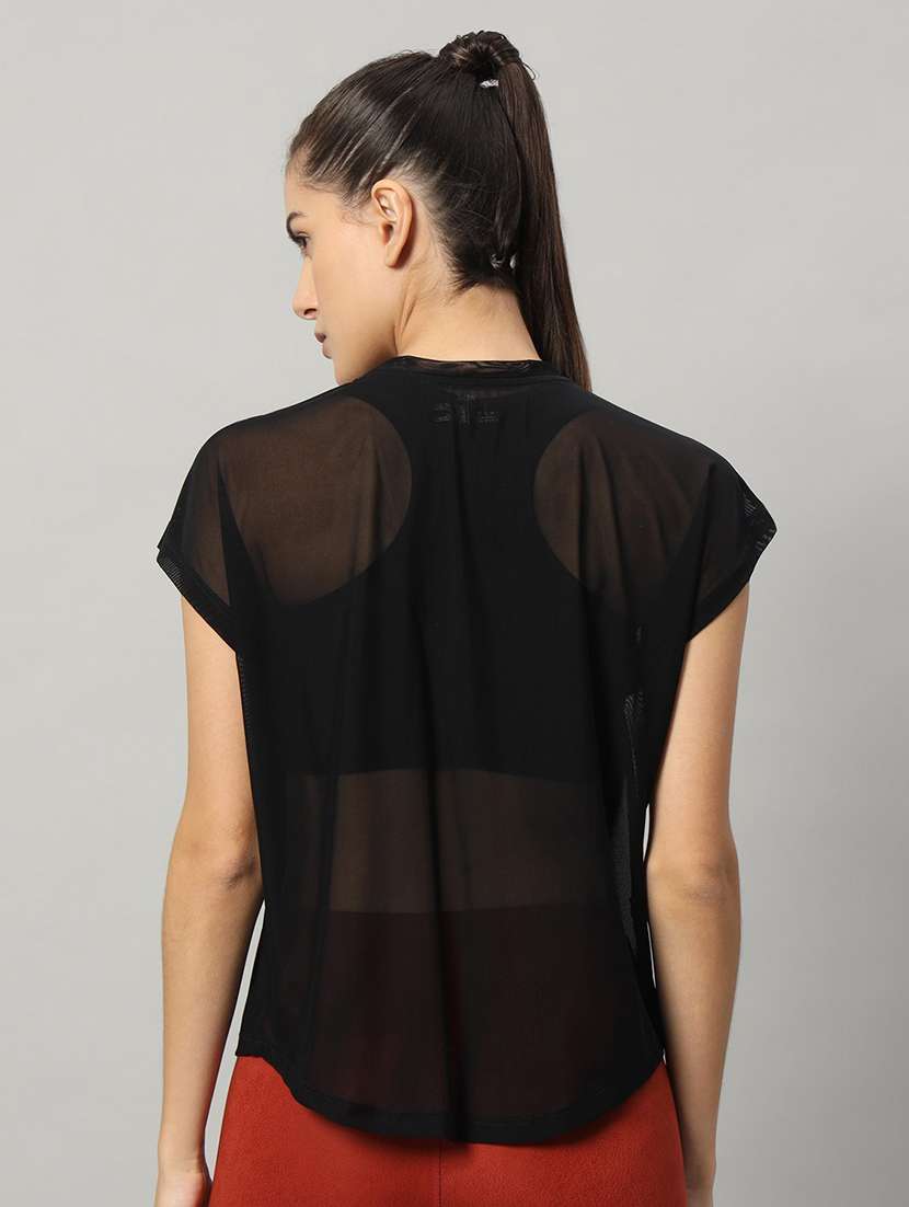 women typography printed relaxed fit dri-fit t-shirt - 21763092 - Standard Image - 3