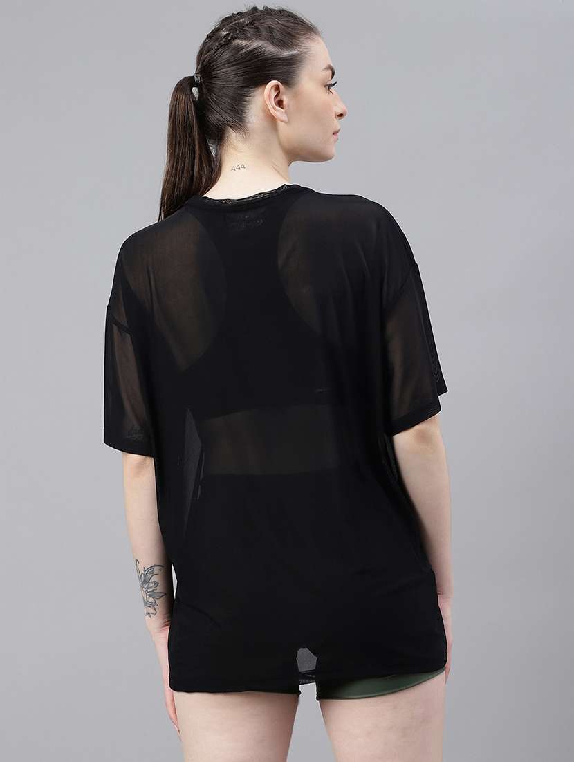 women typography printed relaxed fit dri-fit t-shirt - 21763097 - Standard Image - 3