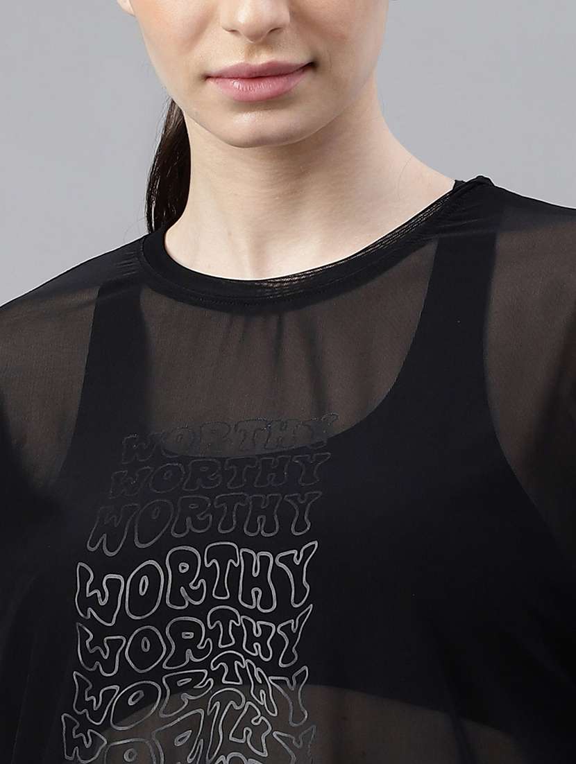 women typography printed relaxed fit dri-fit t-shirt - 21763097 - Standard Image - 5