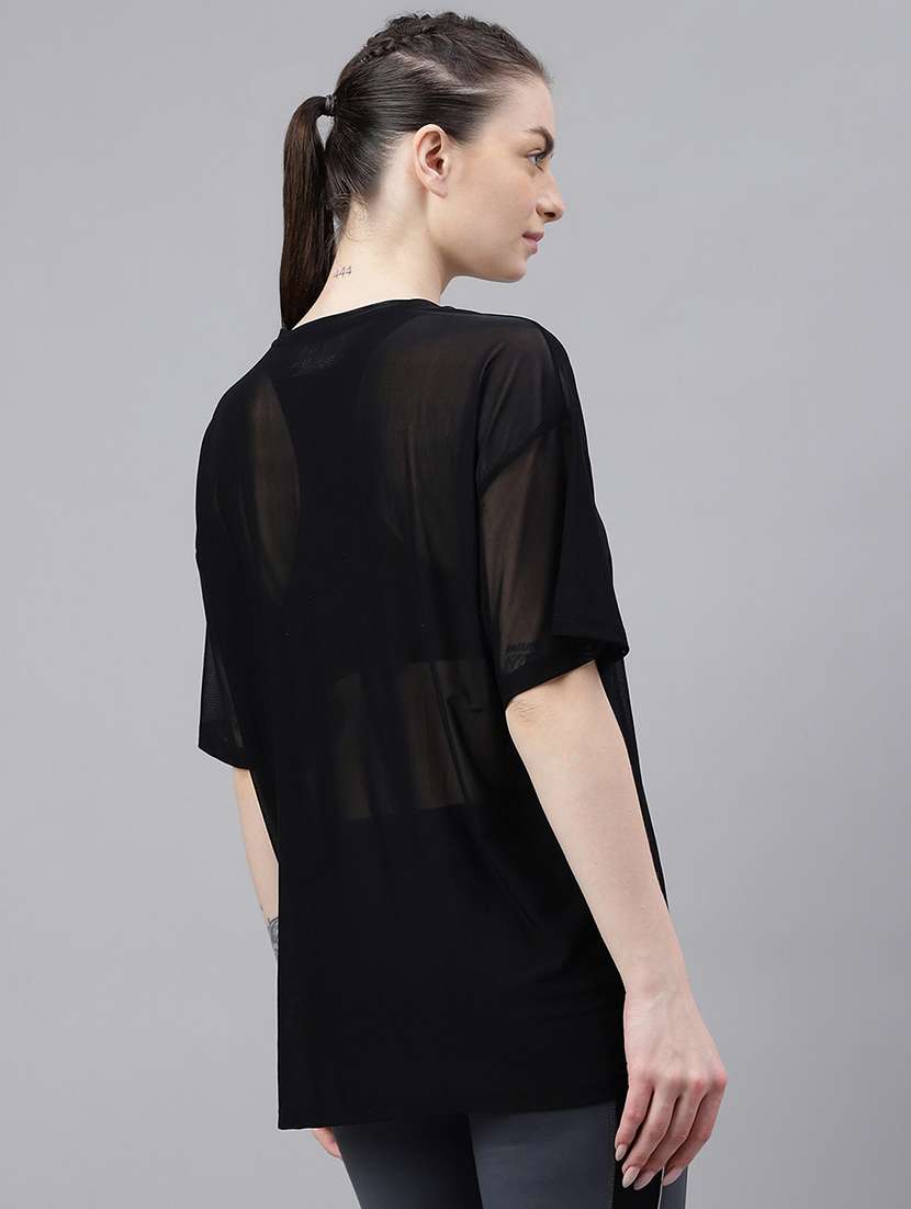 women typography printed relaxed fit dri-fit t-shirt - 21763105 - Standard Image - 3