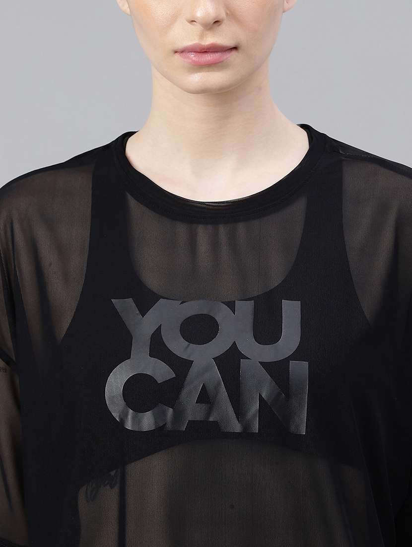 women typography printed relaxed fit dri-fit t-shirt - 21763105 - Standard Image - 5