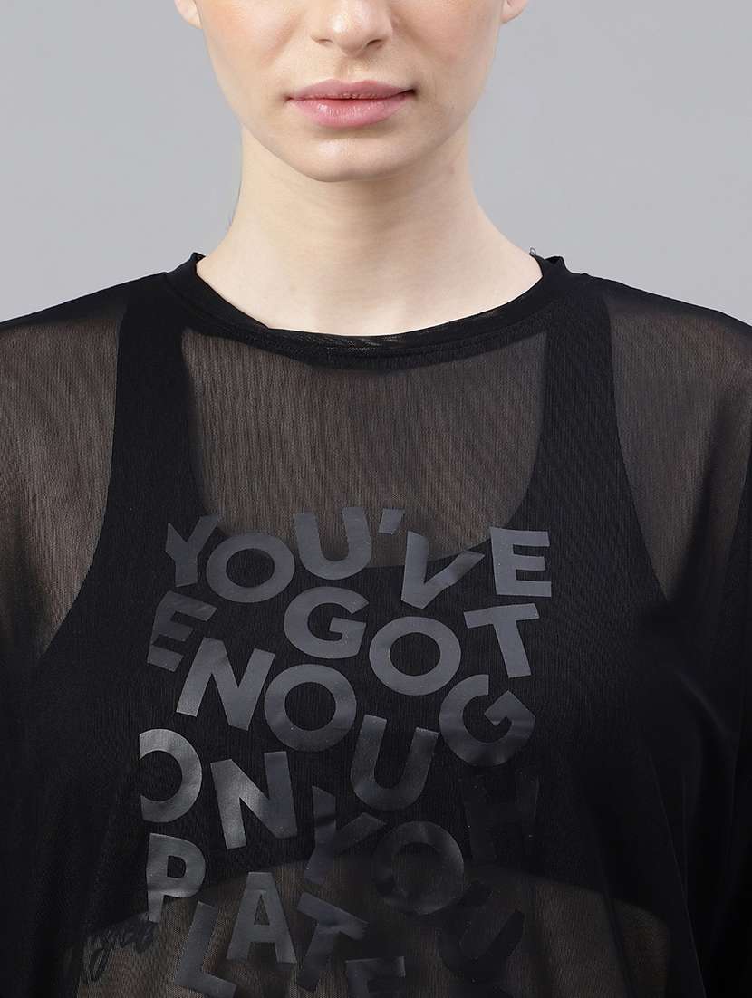 women typography printed relaxed fit dri-fit t-shirt - 21763107 -  Standard Image - 5