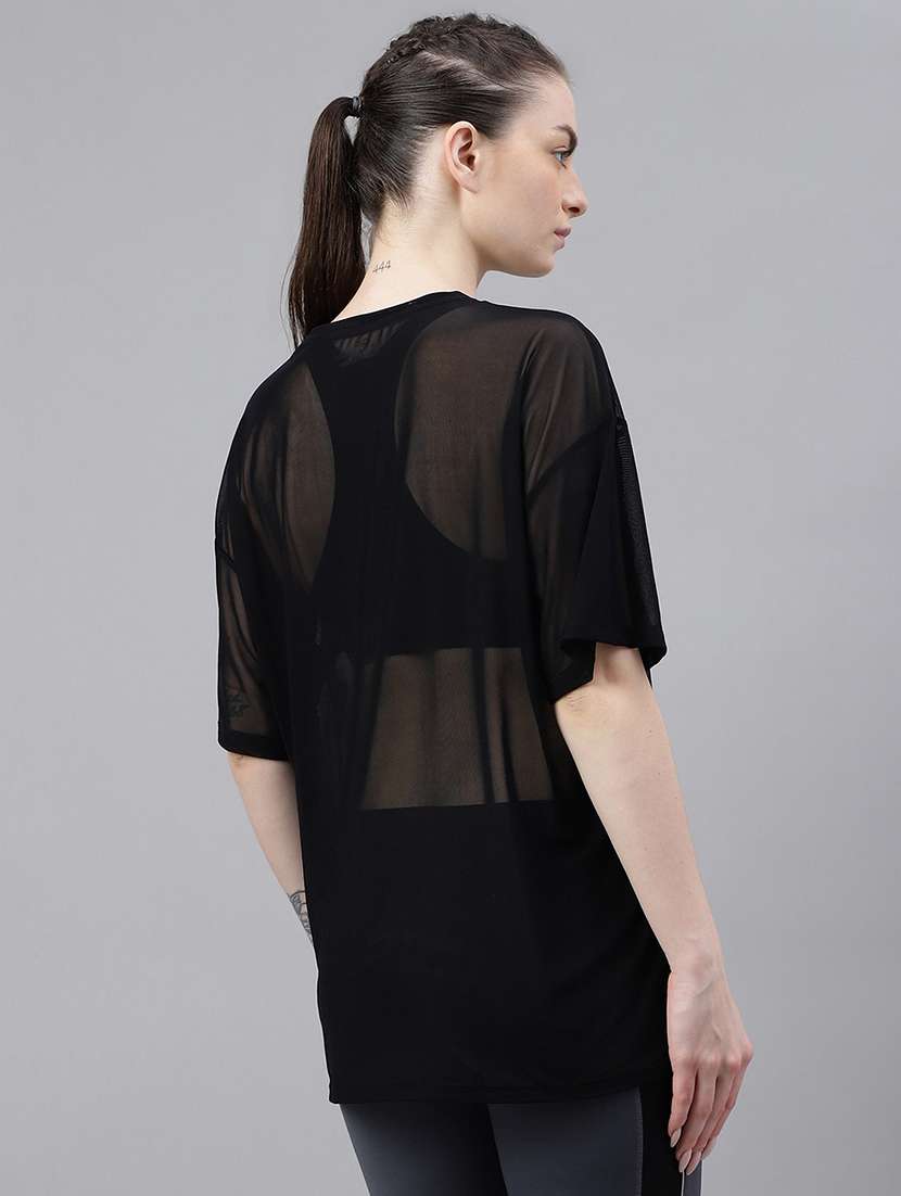 women typography printed relaxed fit dri-fit t-shirt - 21763108 -  Standard Image - 3