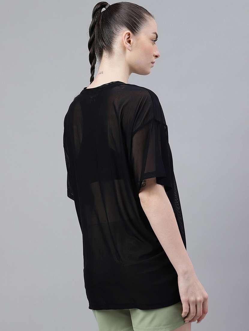 women typography printed relaxed fit dri-fit t-shirt - 21763113 -  Standard Image - 3