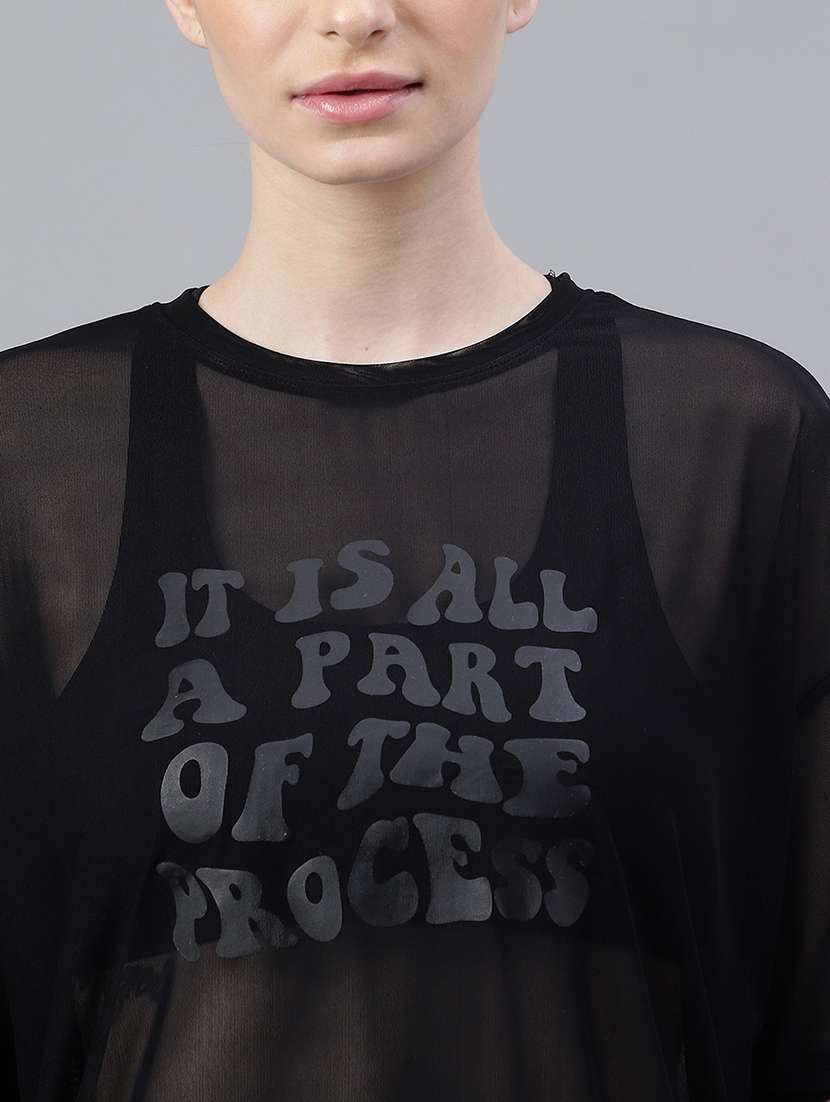 women typography printed relaxed fit dri-fit t-shirt - 21763113 -  Standard Image - 5