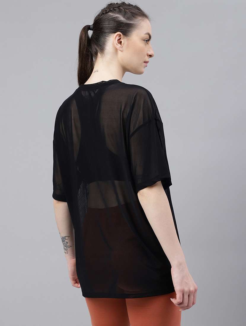 women typography printed relaxed fit dri-fit t-shirt - 21763114 -  Standard Image - 3