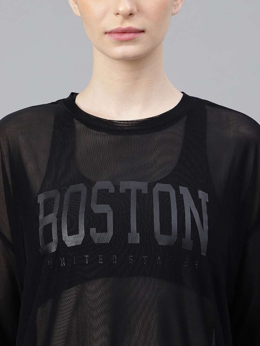 women typography printed relaxed fit dri-fit t-shirt - 21763114 -  Standard Image - 5