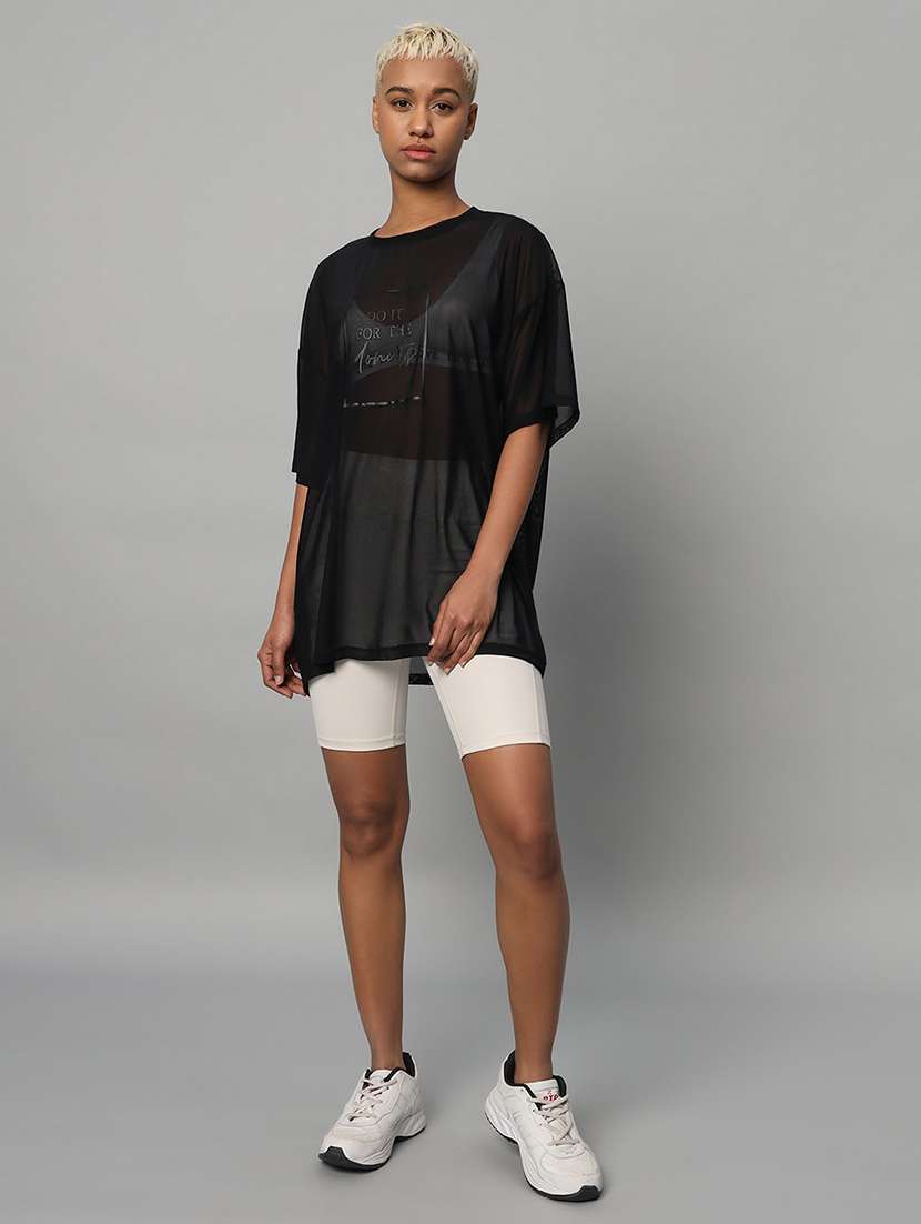 women typography printed relaxed fit dri-fit t-shirt - 21763118 -  Standard Image - 5