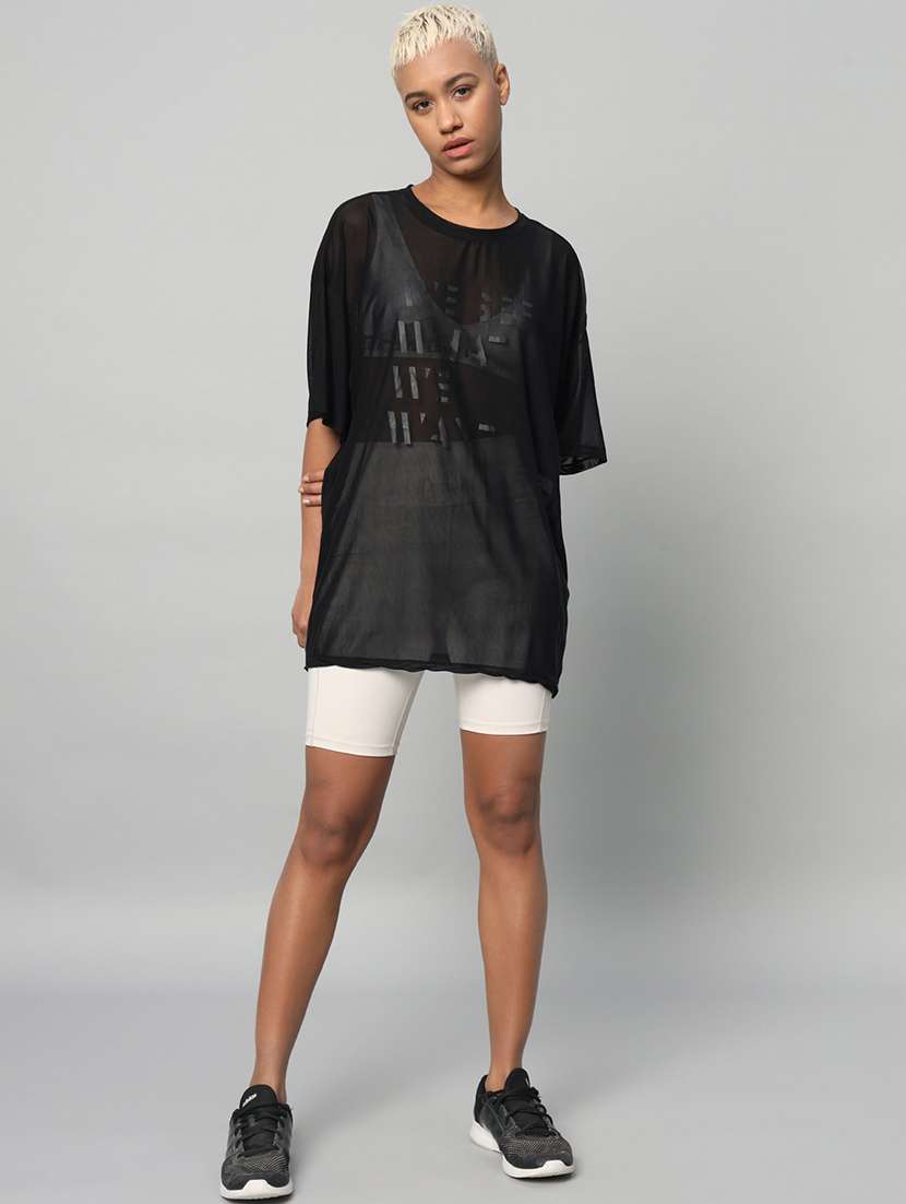 women typography printed relaxed fit dri-fit t-shirt - 21763120 -  Standard Image - 5