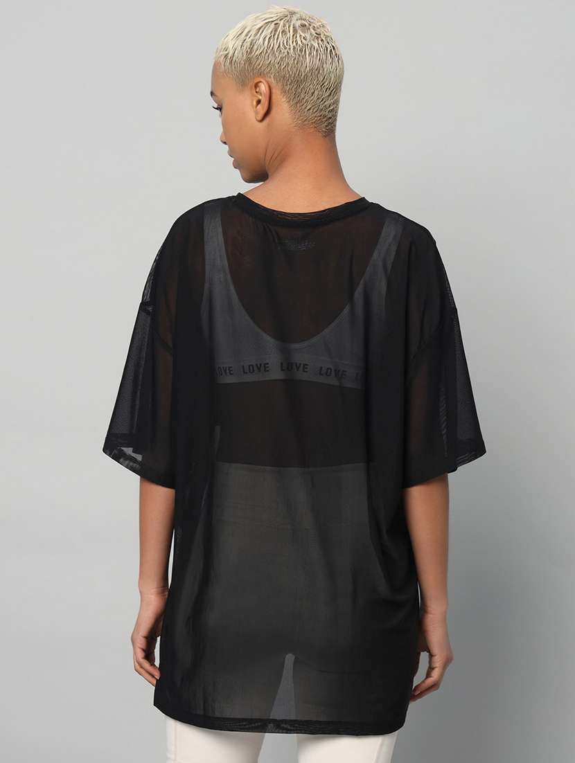 women typography printed relaxed fit dri-fit t-shirt - 21763122 -  Standard Image - 3