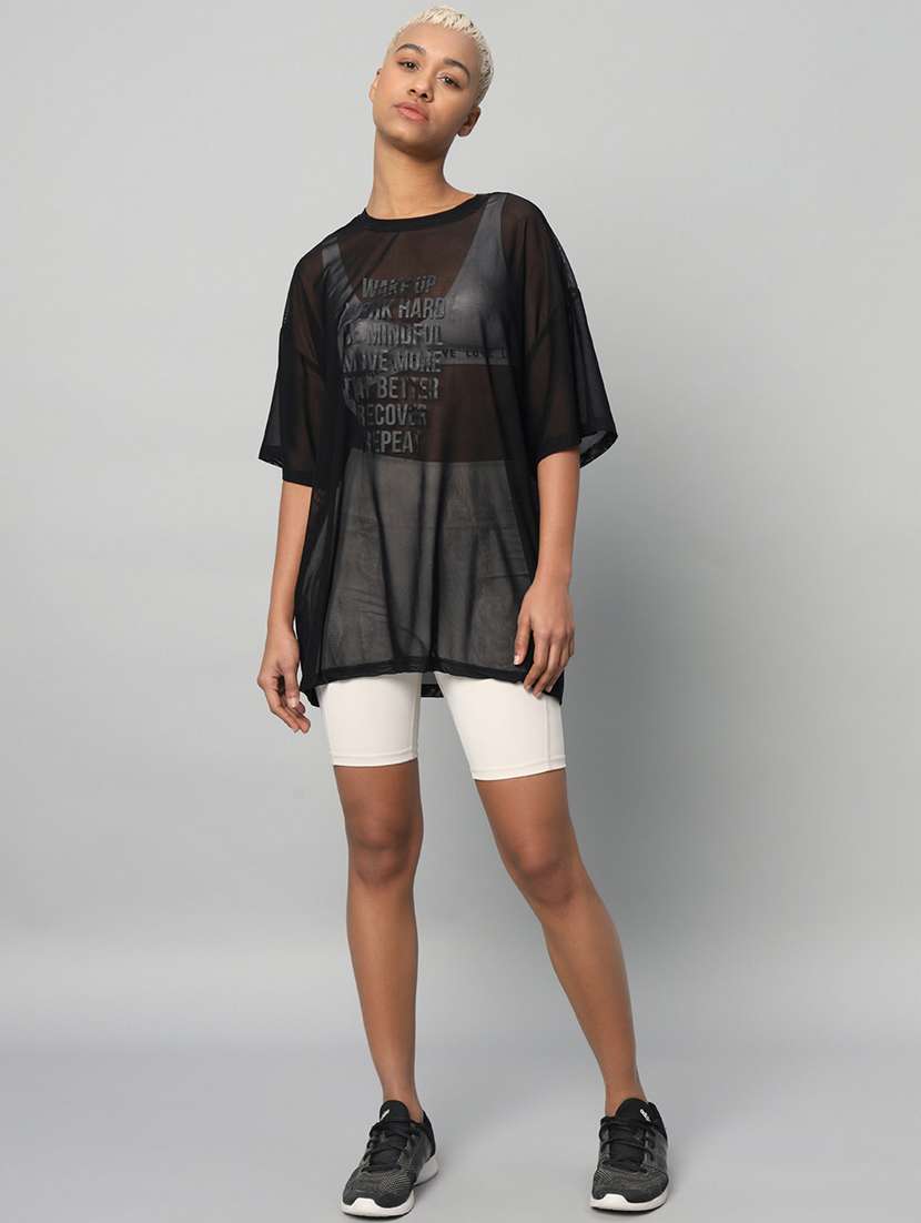 women typography printed relaxed fit dri-fit t-shirt - 21763122 -  Standard Image - 5