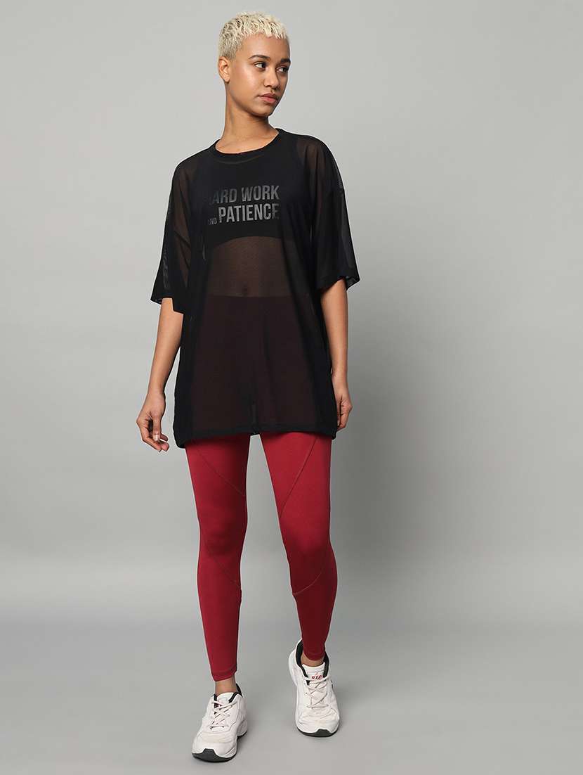 women typography printed relaxed fit dri-fit t-shirt - 21763125 -  Standard Image - 5