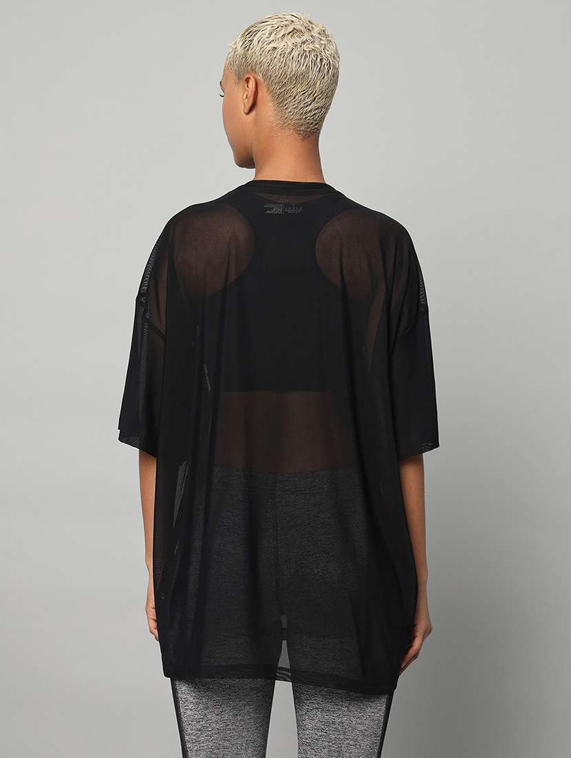 women typography printed relaxed fit dri-fit t-shirt - 21763126 -  Standard Image - 3