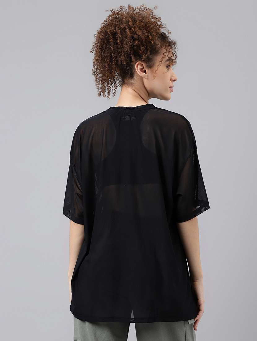 women typography printed relaxed fit dri-fit t-shirt - 21763127 -  Standard Image - 3