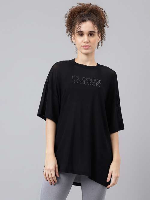women typography printed relaxed fit dri-fit t-shirt - 21763134 -  Standard Image - 0