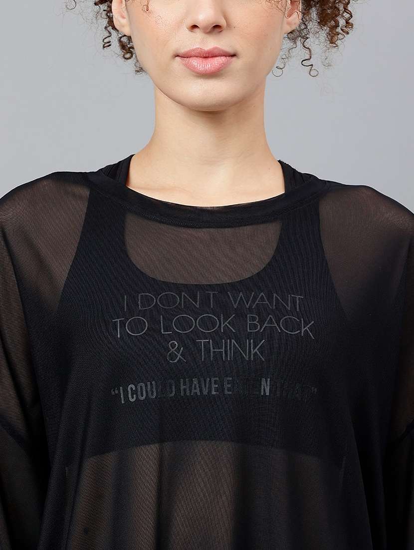 women typography printed relaxed fit dri-fit t-shirt - 21763135 -  Standard Image - 5