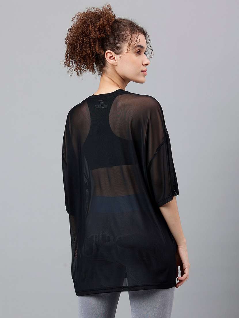 women typography printed relaxed fit dri-fit t-shirt - 21763143 - Standard Image - 3