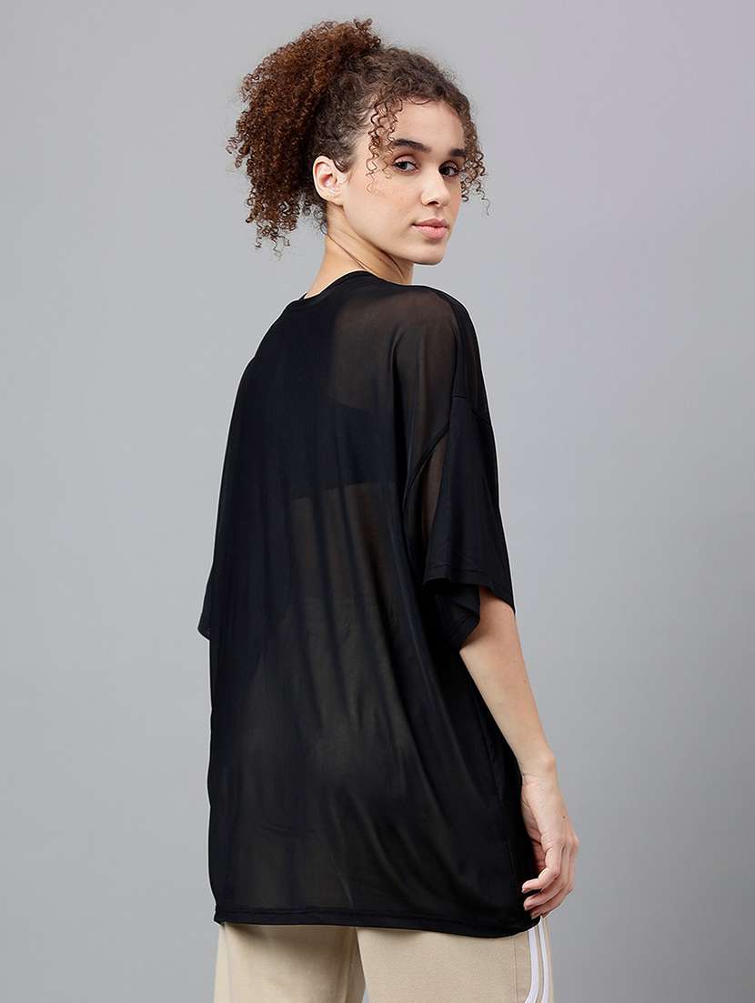 women typography printed relaxed fit dri-fit t-shirt - 21763145 -  Standard Image - 3