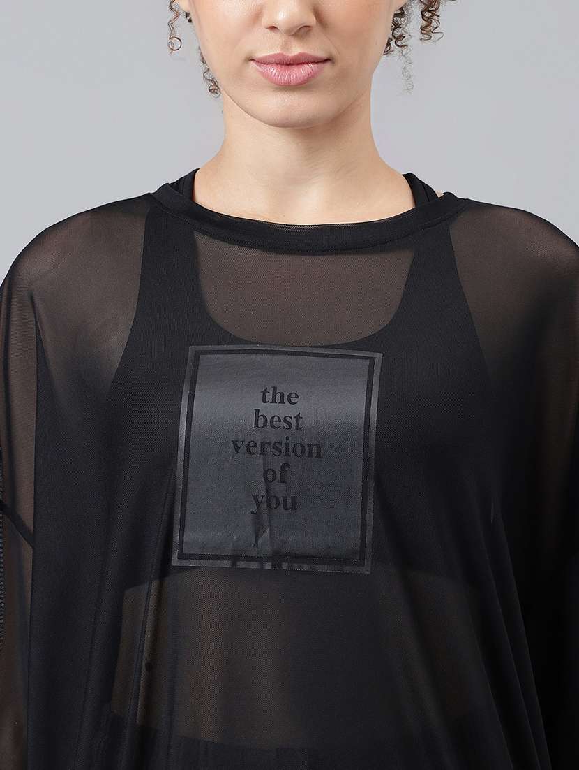 women typography printed relaxed fit dri-fit t-shirt - 21763146 -  Standard Image - 5