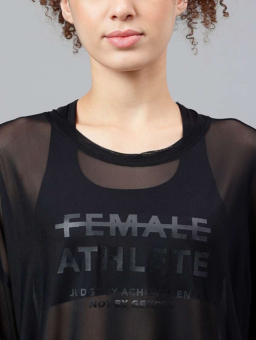 women typography printed relaxed fit dri-fit t-shirt - 21763147 -  Standard Image - 5