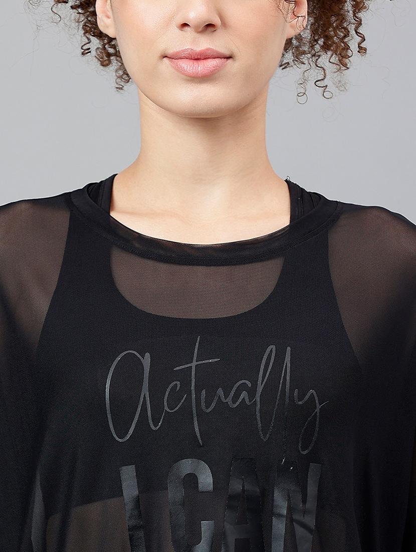 women typography printed relaxed fit dri-fit t-shirt - 21763149 - Standard Image - 5