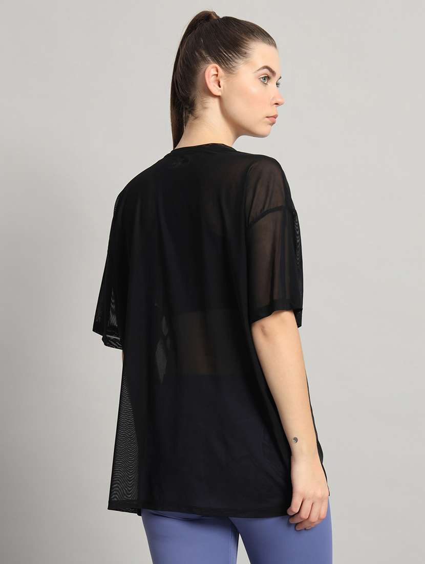 women typography printed relaxed fit dri-fit t-shirt - 21763151 -  Standard Image - 3