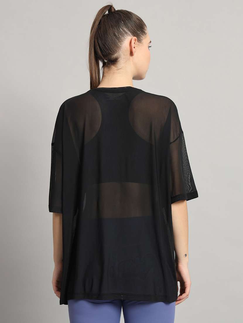 women typography printed relaxed fit dri-fit t-shirt - 21763153 -  Standard Image - 3