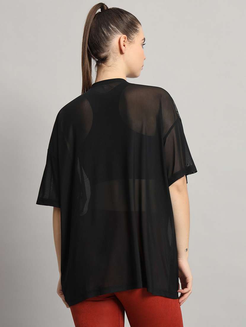 women typography printed relaxed fit dri-fit t-shirt - 21763154 -  Standard Image - 3