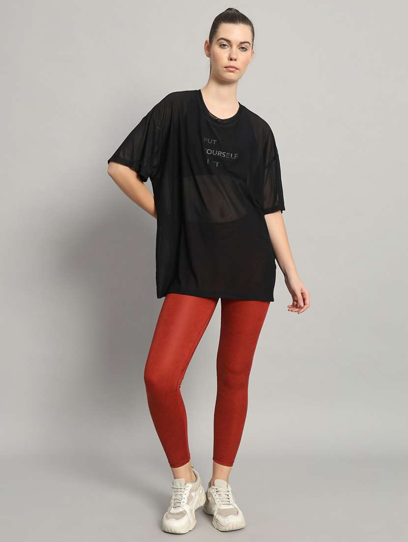 women typography printed relaxed fit dri-fit t-shirt - 21763154 -  Standard Image - 5