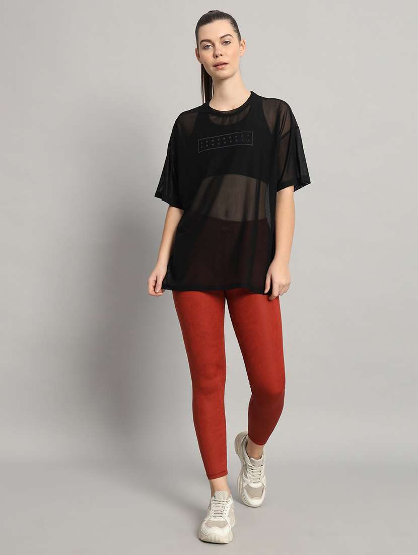 women typography printed relaxed fit dri-fit t-shirt - 21763156 - Standard Image - 5