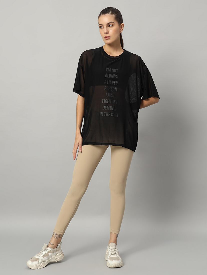 women typography printed relaxed fit dri-fit t-shirt - 21763157 - Standard Image - 5
