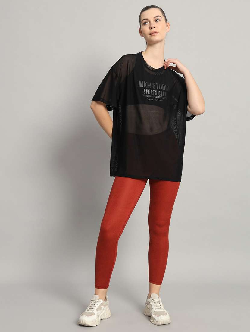 women typography printed relaxed fit dri-fit t-shirt - 21763160 -  Standard Image - 5