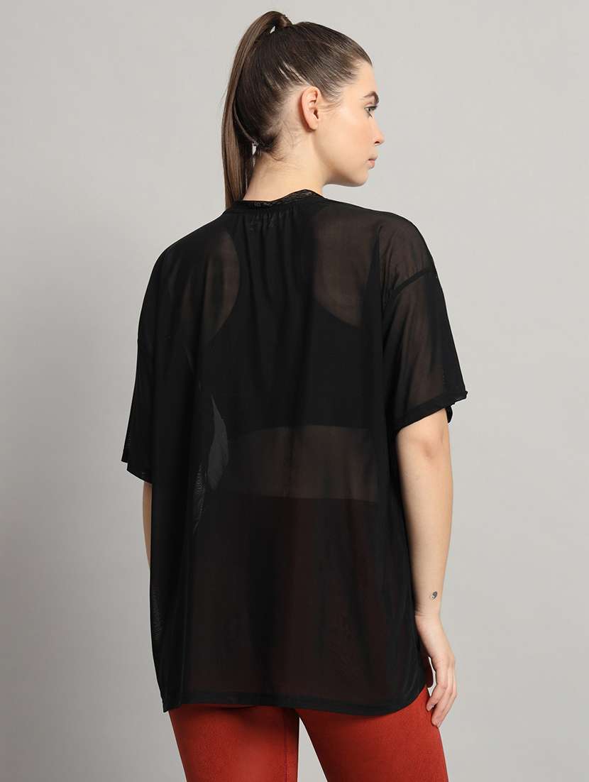 women typography printed relaxed fit dri-fit t-shirt - 21763161 -  Standard Image - 3