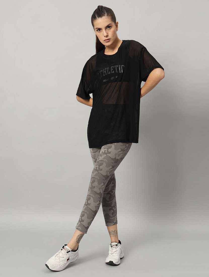 women typography printed relaxed fit dri-fit t-shirt - 21763162 -  Standard Image - 5